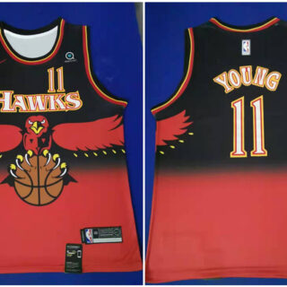 Hawks 11 Trae Young Red Nike Throwback Swingman Jersey