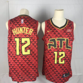 Hawks 12 De'Andre Hunter Red Nike Swingman Jersey