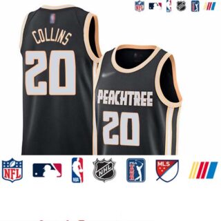 Hawks #20 John Collins Black Basketball Swingman City Edition 2019 20 Jersey