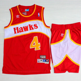Hawks 4 Spud Webb Red Hardwood Classics Jersey(With Shorts)