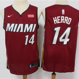 Heat 14 Tyler Herro Red Nike Swingman Jersey