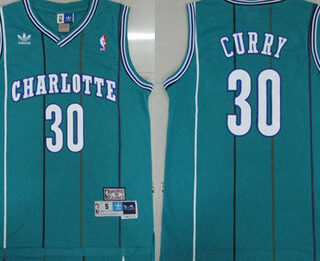 Hornets 30 Dell Curry Green Hardwood Classics Jersey