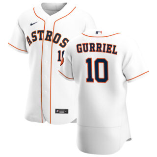 Houston Astros #10 Yuli Gurriel Men's Nike White Home 2020 Authentic Player MLB Jersey