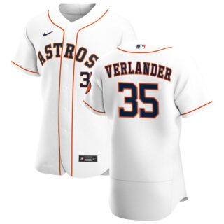Houston Astros #35 Justin Verlander Men's Nike White Home 2020 Authentic Player MLB Jersey