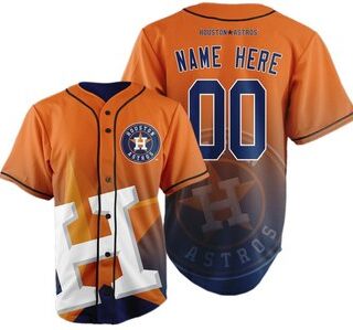 Houston Astros Big Logo Print Men's All Stitched Customized Jersey
