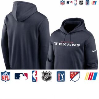 Houston Texans Nike Fan Gear Wordmark Performance Pullover Hoodie Navy