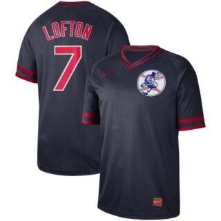 Indians 7 Kenny Lofton Black Throwback Jersey