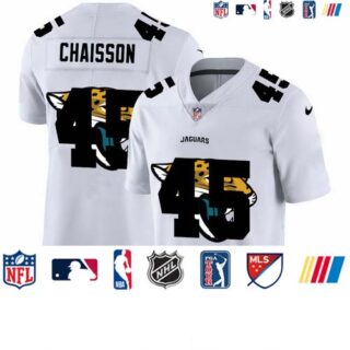 Jacksonville Jaguars #45 K'Lavon Chaisson White Men's Nike Team Logo Dual Overlap Limited NFL Jersey