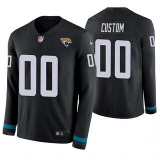 Jacksonville Jaguars Custom Black Therma Long Sleeve Jersey
