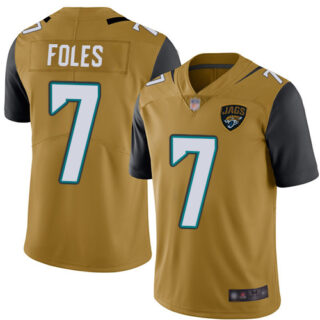 Jaguars #7 Nick Foles Gold Men's Stitched Football Limited Rush Jersey