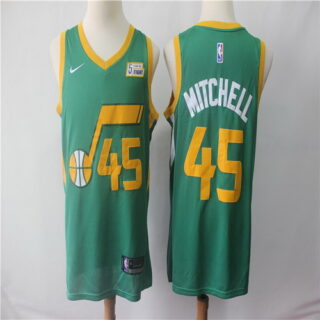 Jazz 45 Donovan Mitchell Green 2018-19 Earned Edition Nike Swingman Jersey