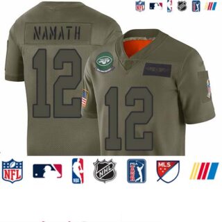 Jets #12 Joe Namath Camo Youth Stitched Football Limited 2019 Salute to Service Jersey