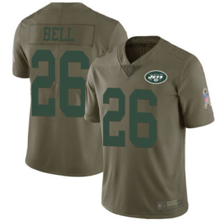 Jets #26 Le'Veon Bell Olive Men's Stitched Football Limited 2017 Salute to Service Jersey