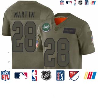 Jets #28 Curtis Martin Camo Men's Stitched Football Limited 2019 Salute To Service Jersey