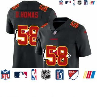 Kansas City Chiefs #58 Derrick Thomas Men's Nike Team Logo Dual Overlap Limited NFL Jersey Black
