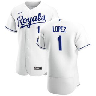 Kansas City Royals #1 Nicky Lopez Men's Nike White Home 2020 Authentic Player MLB Jersey