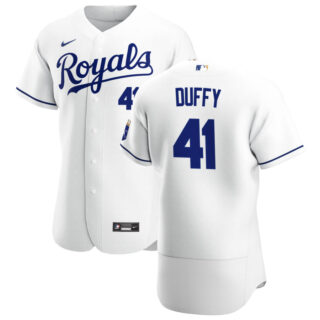 Kansas City Royals #41 Danny Duffy Men's Nike White Home 2020 Authentic Player MLB Jersey