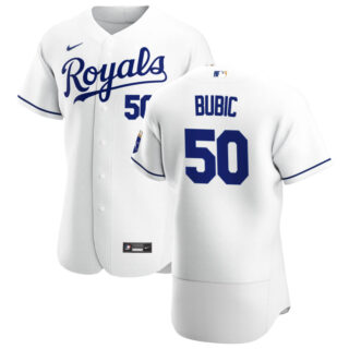 Kansas City Royals #50 Kris Bubic Men's Nike White Home 2020 Authentic Player MLB Jersey