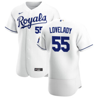 Kansas City Royals #55 Richard Lovelady Men's Nike White Home 2020 Authentic Player MLB Jersey