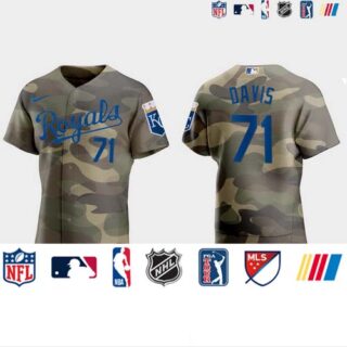 Kansas City Royals #71 Wade Davis Men's Nike 2021 Armed Forces Day Authentic MLB Jersey -Camo