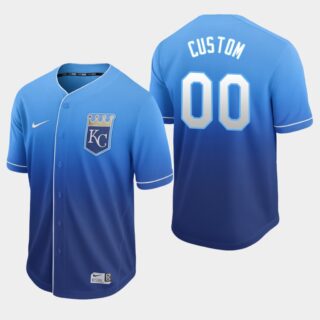 Kansas City Royals Custom Royal Fade Authentic Jersey