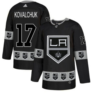 Kings #17 Ilya Kovalchuk Black Authentic Team Logo Fashion Stitched Hockey Jersey