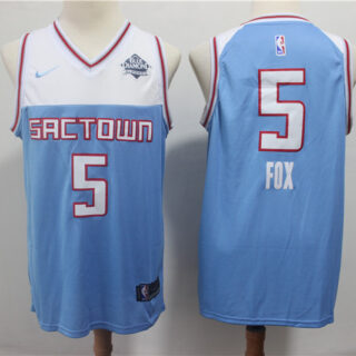 Kings 5 De'Aaron Fox Light Blue City Edition Nike Swingman Jersey