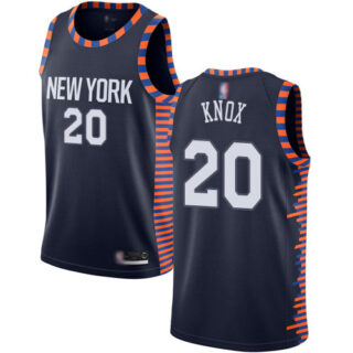 Knicks #20 Kevin Knox Navy Basketball Swingman City Edition 2019 20 Jersey