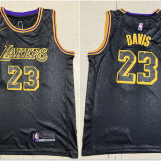 Lakers 23 Anthony Davis Black City Edition Nike Swingman Jersey