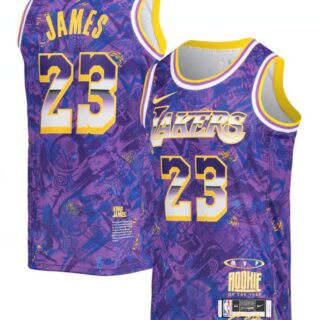 Lakers 23 LeBron James Purple Nike Select Series MVP Swingman Jersey