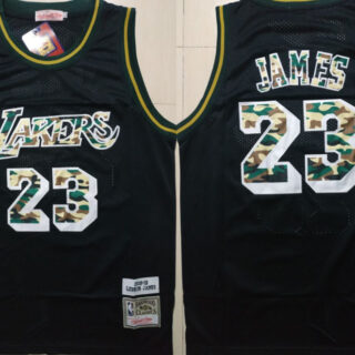 Lakers 23 Lebron James Black Camo 2018-19 Hardwood Classics Jersey