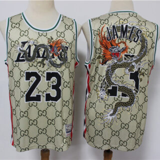 Lakers 23 Lebron James Gray Swingman Jersey