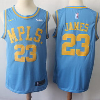 Lakers 23 Lebron James Light Blue Nike Swingman Jersey