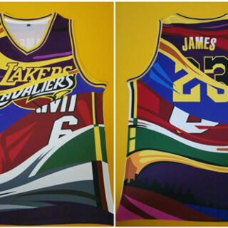 Lakers 23 Lebron James Multi Color Swingman Jersey