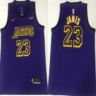 Lakers 23 Lebron James Purple 2018-19 City Edition Nike Swingman Jersey