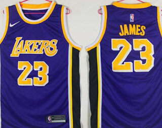 Lakers 23 Lebron James Purple 2018-19 Nike Swingman Jersey