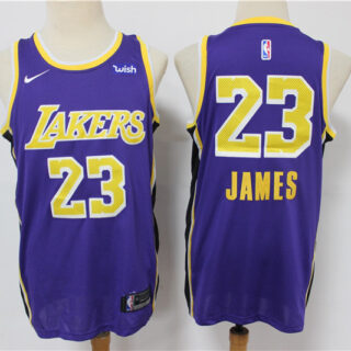 Lakers 23 Lebron James Purple Nike Swingman Jersey