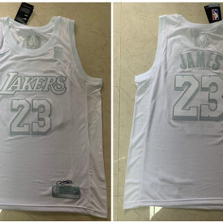 Lakers 23 Lebron James White Nike Swingman MVP Jersey