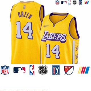 Lakers #14 Danny Green Gold Basketball Swingman City Edition 2019 20 Jersey
