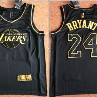 Lakers #24 Kobe Bryant Black Gold Basketball Swingman Limited Edition Jersey