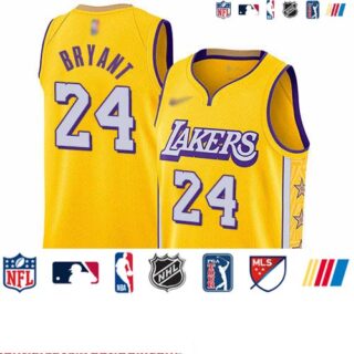 Lakers #24 Kobe Bryant Gold Basketball Swingman City Edition 2019 20 Jersey