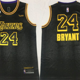 Lakers 24 Kobe Bryant Black Mamba Nike Swingman Jersey