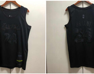 Lakers 24 Kobe Bryant Black Nike Swingman MVP Jersey