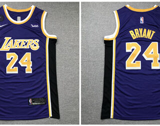 Lakers 24 Kobe Bryant Purple Nike KB Patch Swingman Jersey