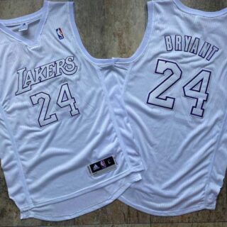 Lakers 24 Kobe Bryant White Adidas Swingman Jersey