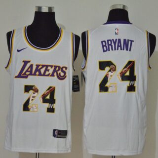 Lakers 24 Kobe Bryant White Fashion Swingman Jersey