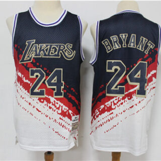 Lakers 24 Kobe Bryant White Independence Day Hardwood Classics Jersey