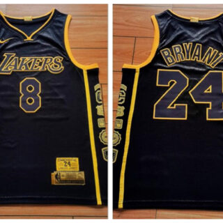 Lakers 8 & 24 Kobe Bryant Black Retirement Commemorative Swingman Jersey