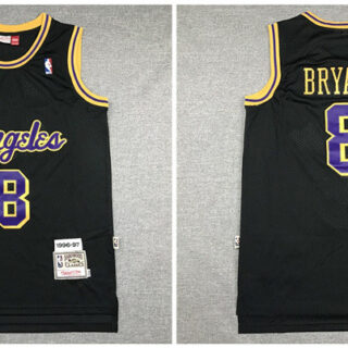 Lakers 8 Kobe Bryant Black 1996-97 Hardwood Classics Swingman Jersey