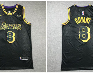 Lakers 8 Kobe Bryant Black Nike City Edition Swingman Jersey